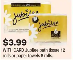 CVS Jubilee bath tissue 12 rolls or paper towels 6 rolls offer