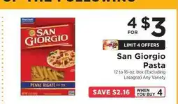 ShopRite San Giorgio Pasta offer