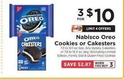 ShopRite NABISCO Oreo Cookies or Cakesters offer