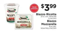 ShopRite Biazzo Ricotta / Biazzo Mozzarella offer