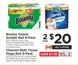 ShopRite Bounty Towels Double Roll 6-Pack offer