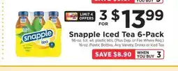 ShopRite Snapple Iced Tea 6-Pack offer