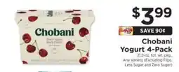 ShopRite Chobani Yogurt 4-Pack offer
