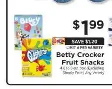ShopRite Betty Crocker Fruit Snacks offer