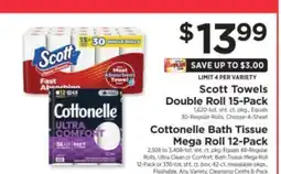 ShopRite Scott Towels Double Roll 15-Pack offer