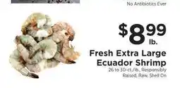 ShopRite Fresh Extra Large Ecuador Shrimp offer