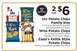 ShopRite Utz Potato Chips Family Size, Wise Potato Chips, Zapp’s Kettle Style Potato Chips offer