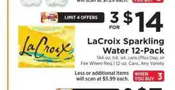 ShopRite LaCroix Sparkling Water 12 Pack offer