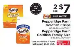 ShopRite Pepperidge Farm Goldfish Crisps offer
