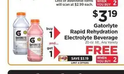 ShopRite Gatorlyte Rapid Rehydration Electrolyte Beverage offer