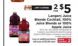 ShopRite Langers Juice offer
