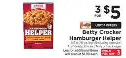 ShopRite Betty Crocker Hamburger Helper offer