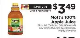 ShopRite Mott's 100% Apple Juice offer