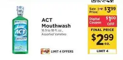ShopRite Act Mouthwash offer