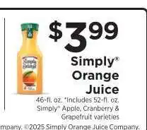 ShopRite Simply Orange Juice offer
