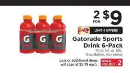 ShopRite Gatorade Sports Drink 6-Pack offer