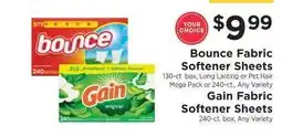 ShopRite Bounce & Gain Fabric Softener Sheets offer