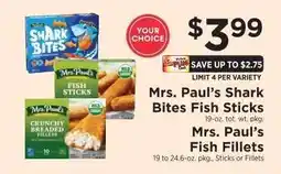 ShopRite Mrs. Paul's Shark Bites Fish Sticks / Mrs. Paul's Fish Fillets offer