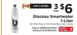 ShopRite Glacéau Smartwater 1-Liter offer