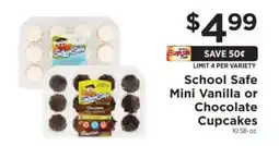 ShopRite School Safe Mini Vanilla or Chocolate Cupcakes offer