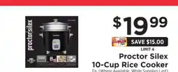 ShopRite Proctor Silex 10-Cup Rice Cooker offer