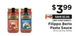 ShopRite Filippo Berio Pasta Sauce offer