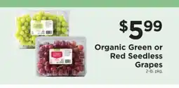 ShopRite Organic Green or Red Seedless Grapes offer