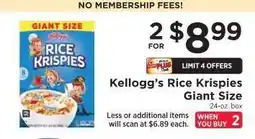 ShopRite Kellogg's Rice Krispies Giant Size offer