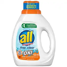 Walgreens Liquid Laundry Detergent with OXI Stain Removers and Whiteners Free Clear offer
