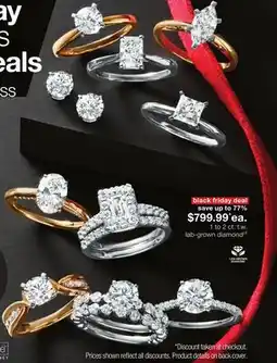 JC Penney 1 to 2 ct. t.w. lab-grown diamond◊‡ offer