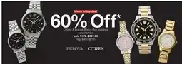 JC Penney Citizen & Bulova Bonus Buy watches offer