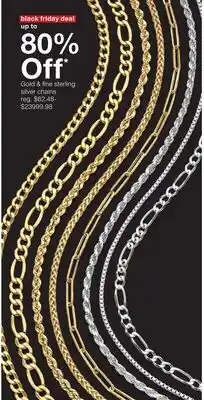 JC Penney Gold & fine sterling silver chains offer