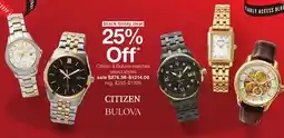 JC Penney Citizen & Bulova watches offer