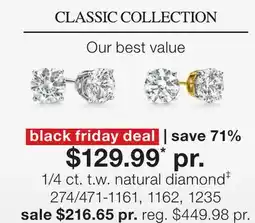 JC Penney 1/4 ct. t.w. natural diamond‡ offer