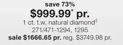 JC Penney 1 ct. t.w. natural diamond◊ offer