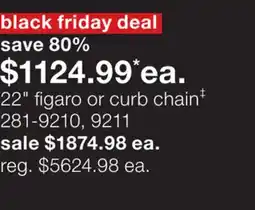 JC Penney 22 figaro or curb chain‡ offer