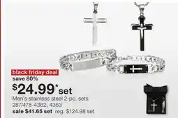 JC Penney Men's stainless steel 2-pc. sets offer
