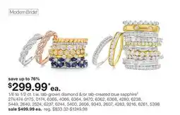 JC Penney 1/6 to 1/2 ct. t. w. lab-grown diamond &/or lab-created blue sapphire‡ offer