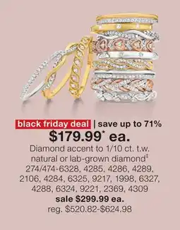 JC Penney Diamond accent to 1/10 ct. t.w. natural or lab-grown diamond‡ offer