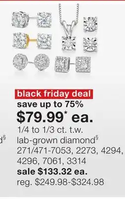 JC Penney 1/4 to 1/3 ct. t.w. lab-grown diamond§ offer