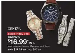 JC Penney Women's or men's Geneva watches offer