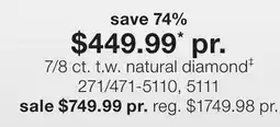 JC Penney 7/8 ct. t.w. natural diamond‡ offer