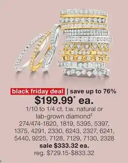 JC Penney 1/10 to 1/4 ct. t.w. natural or lab-grown diamond‡ offer