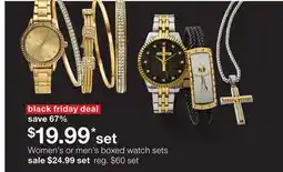 JC Penney Women's or men's boxed watch sets offer