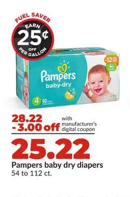 Hy-Vee Pampers baby dry diapers offer
