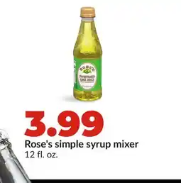 Hy-Vee Rose's simple syrup mixer offer