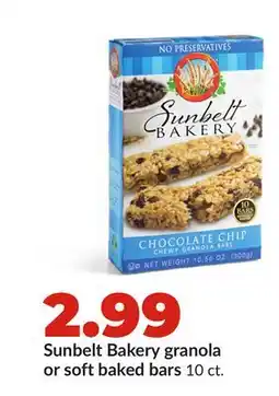 Hy-Vee Sunbelt Bakery granola or soft baked bars offer