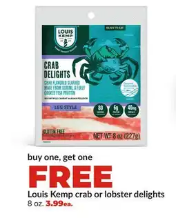 Hy-Vee Louis Kemp crab or lobster delights offer