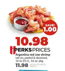 Hy-Vee Argentina red raw shrimp offer