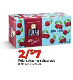 Hy-Vee Polar seltzer or seltzer' ade offer